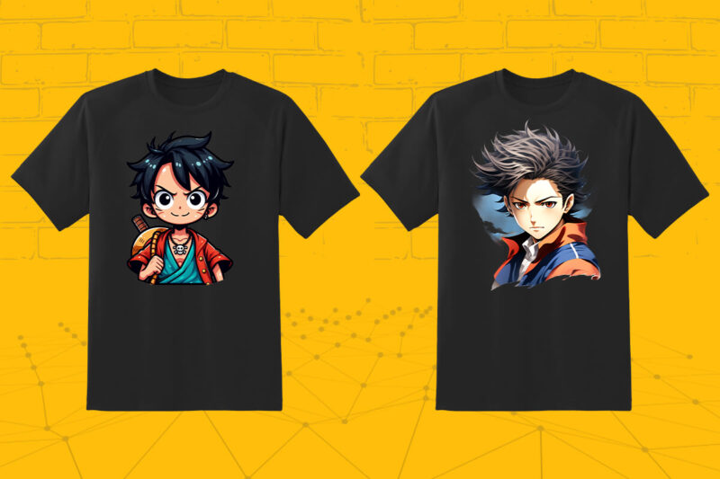 Anime Character Illustration 50 t-shirt design Bundle 5th Version