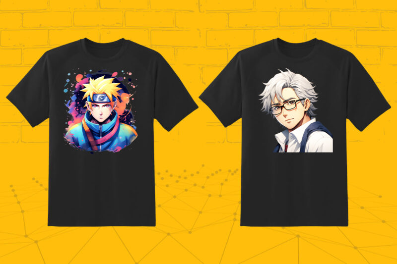 Anime Character Illustration 50 t-shirt design Bundle 5th Version