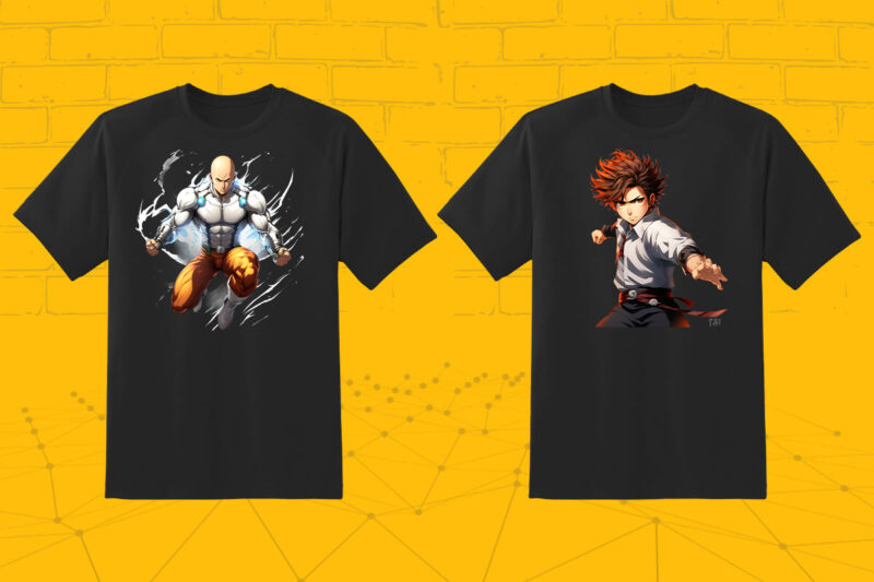 Anime Character Illustration 50 t-shirt design Bundle 5th Version