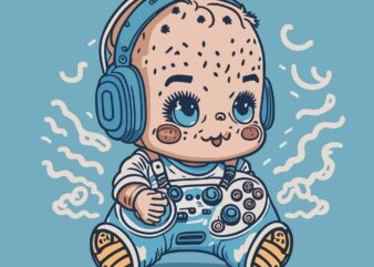 Baby Playing A Game Pad t shirt template