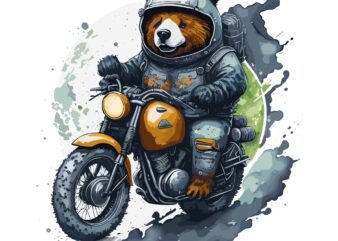 Bear Riding Motorcycle t shirt template