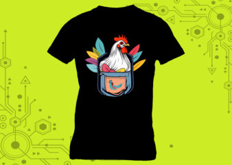 Sweet Chicken Clipart Masterpieces meticulously crafted for Print on Demand websites t shirt template vector