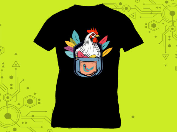 Sweet chicken clipart masterpieces meticulously crafted for print on demand websites t shirt template vector