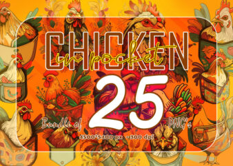 Chicken In Pocket Funny Art 25 PNG Clipart Illustration Bundle