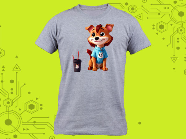 T-shirt design perfection with coffee lover dog clipart for print on demand websites