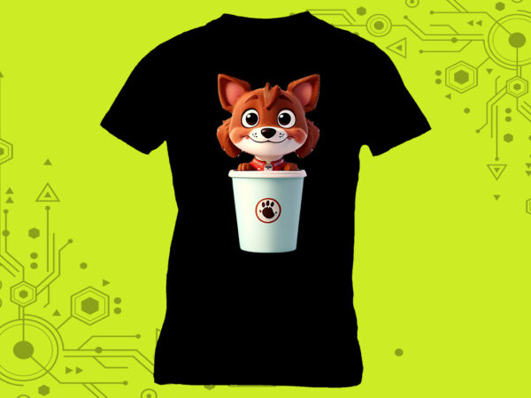 Adorable coffee enthusiast dog clipart – a must-have for t-shirt creativity crafted for print on demand websites Adorable coffee enthusiast dog clipart – a must-have for t-shirt creativity crafted for print on demand websites