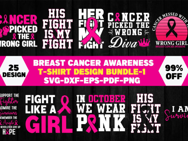 Breast cancer awareness svg bundle t shirt template