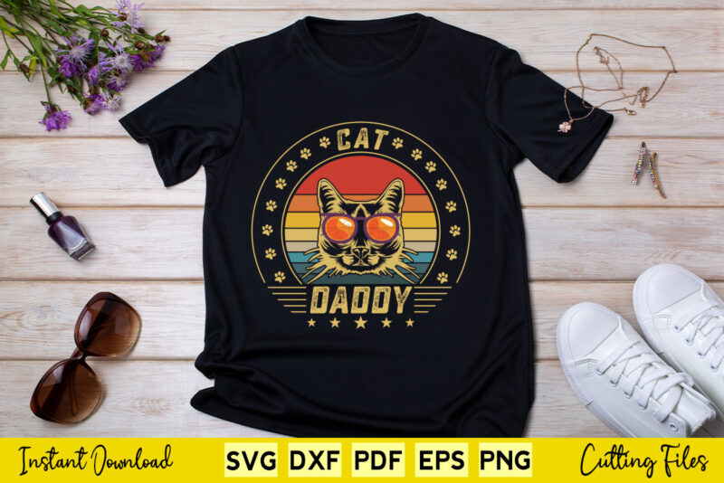 Cat Daddy Vintage Eighties Style Cat Retro Distressed