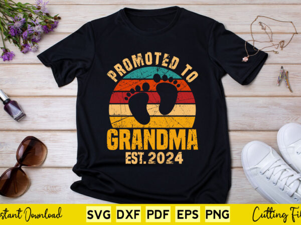 Promoted to grandma 2024 vintage retro svg printable files. t shirt illustration