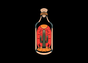 cactus bottle t shirt vector file