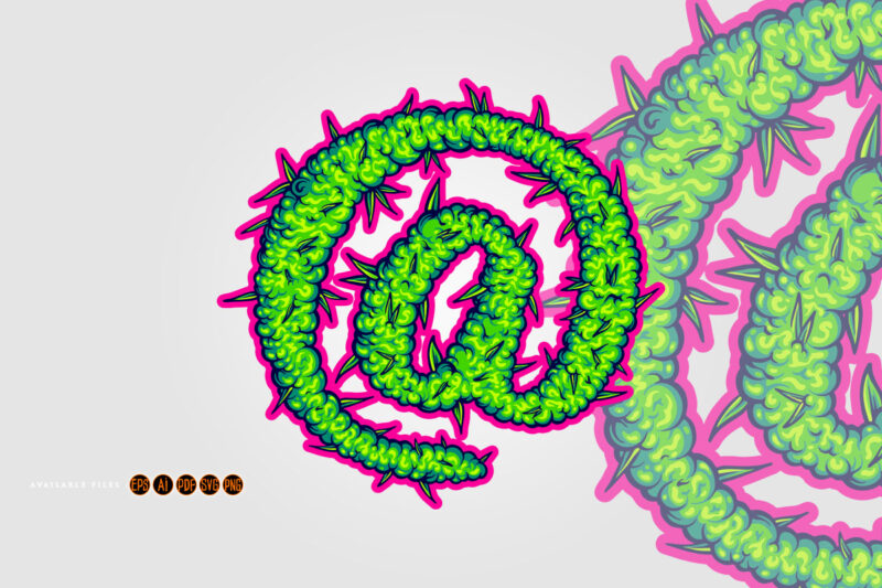 cannabis leaf At Sign symbol allure