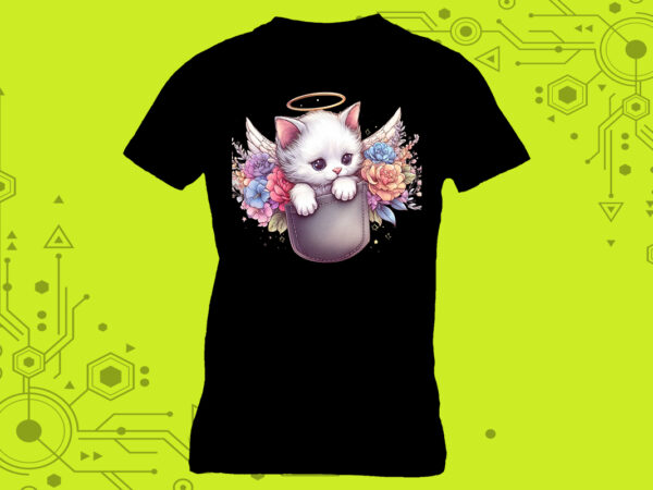 Kitty illustrations curated specifically for print on demand websites t shirt vector art