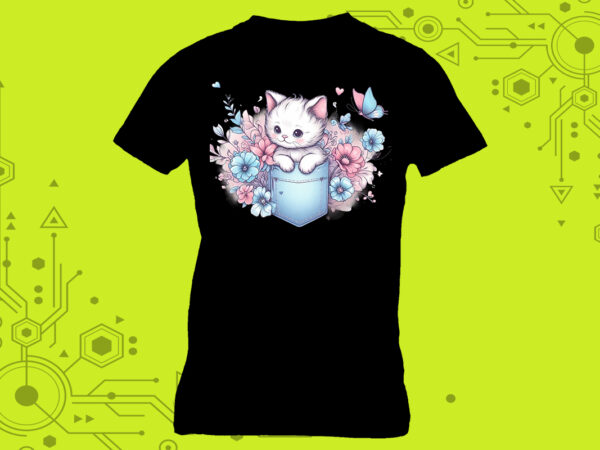 Kitty artistry in clipart curated specifically for print on demand websites t shirt vector art