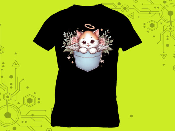Cat clipart treasures expertly crafted for print on demand websites t shirt vector file