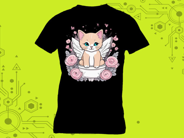 Pocket kitty artistry in clipart curated specifically for print on demand websites t shirt illustration