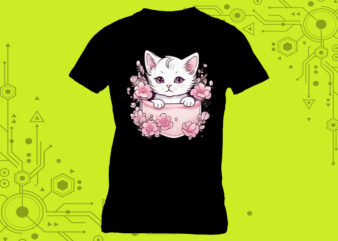 Mini Cat Portraits in Clipart meticulously crafted for Print on Demand websites t shirt designs for sale
