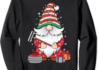 curling gnome Curling player curling Broom Christmas Curling Sweatshirt
