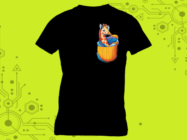 Giraffe illustrations in clipart, meticulously crafted for print on demand websites t shirt design template Giraffe illustrations in clipart, meticulously crafted for print on demand websites t shirt design template