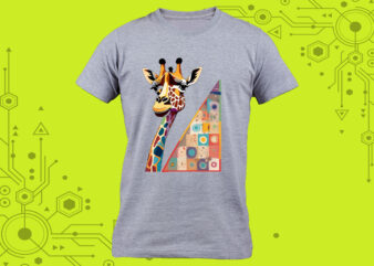 Pocket-Sized Giraffe tailor-made for Print on Demand websites Perfect for a variety of creative ventures t shirt illustration