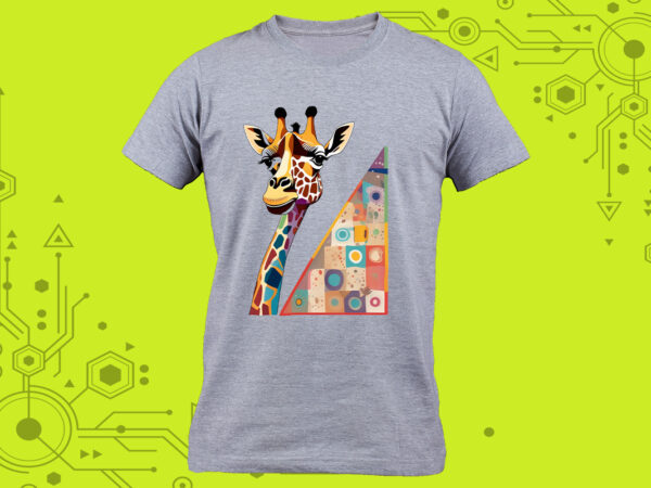 Pocket-sized giraffe tailor-made for print on demand websites perfect for a variety of creative ventures t shirt illustration