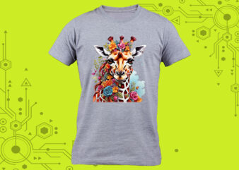 Pocket Giraffe Art in Clipart Form tailor-made for Print on Demand platforms Ideal for a multitude of creative ventures such as art prints t shirt illustration