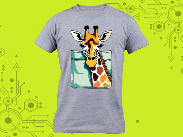 Sweet giraffe clipart masterpieces, meticulously crafted for print on demand websites. ideal for a diverse range of creative ventures t shirt template vector