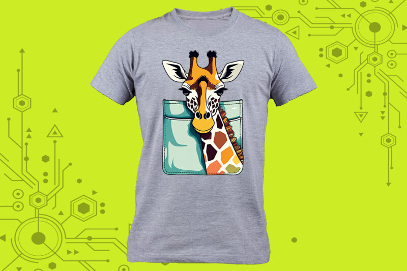 Sweet Giraffe Clipart Masterpieces, meticulously crafted for Print on Demand websites. Ideal for a diverse range of creative ventures