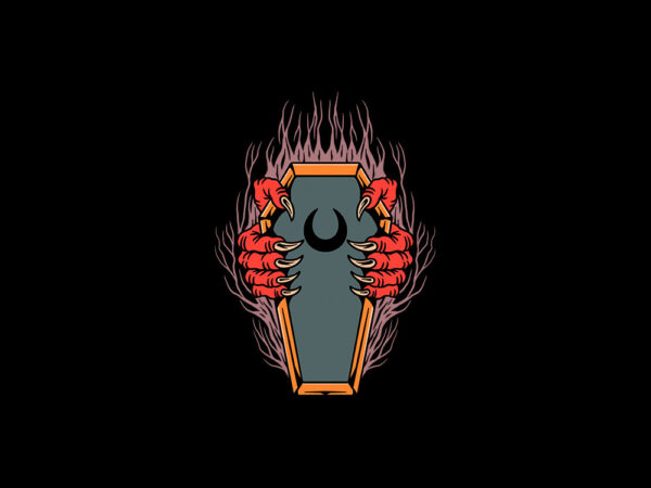 Dark coffin t shirt vector illustration