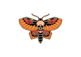 death butterfly t shirt vector illustration