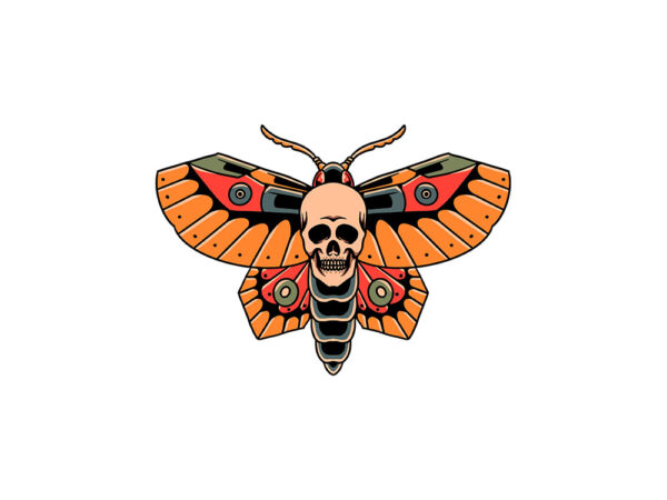 Death butterfly t shirt vector illustration