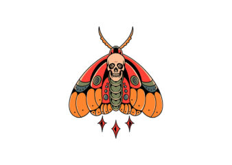 death moth t shirt vector illustration