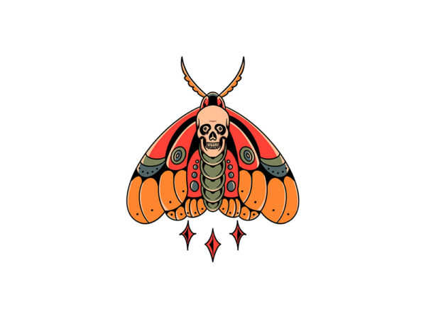 Death moth t shirt vector illustration
