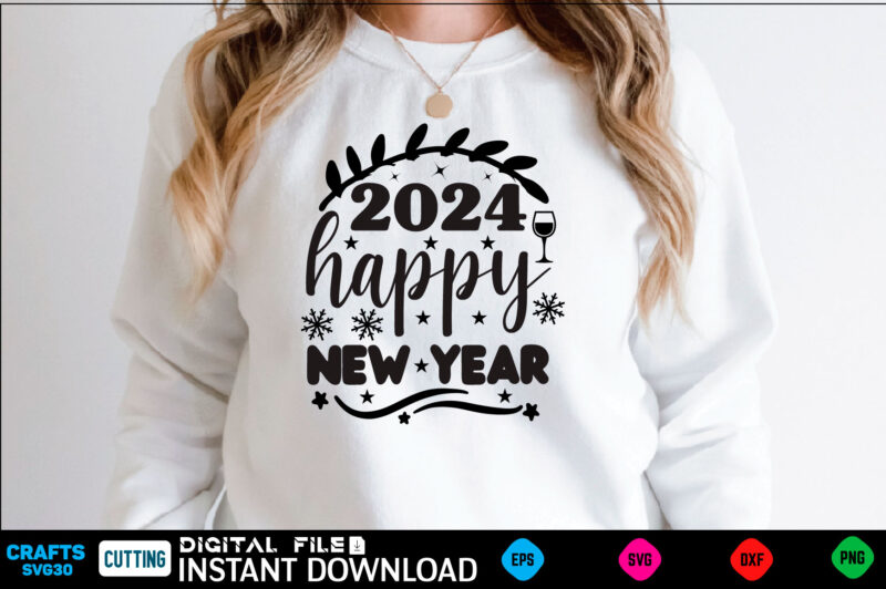 Happy New Year SVG Bundle, Happy New Happy New Year Svg Bundle, Heather Roberts Art, Cricut Cut Files, Instant Download, Sublimation Files,