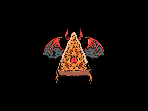Devil pizza t shirt vector illustration