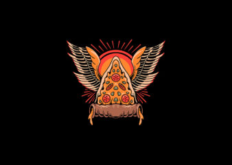 flying pizza t shirt graphic design