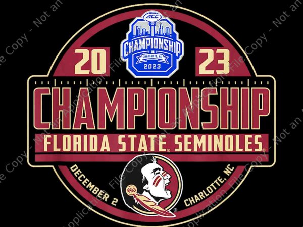 Florida state seminoles acc championship 2023 football png, florida state seminoles football png t shirt graphic design