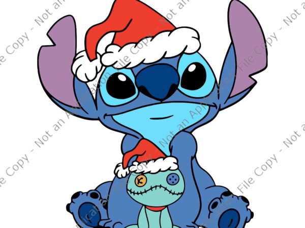 Stitch Christmas Hat Tangled Portrait Svg, Disney Lilo And Stitch Merry ...