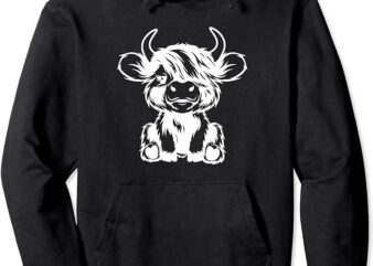 highland cow Pullover Hoodie graphic t shirt