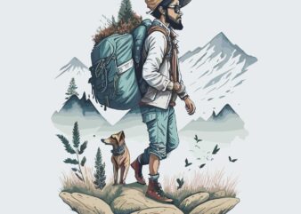 Hiking On The Mountain graphic t shirt