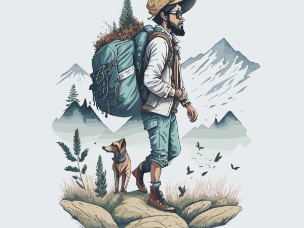 Hiking on the mountain graphic t shirt