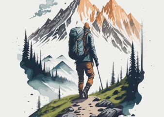 Mountain Hiking t shirt designs for sale