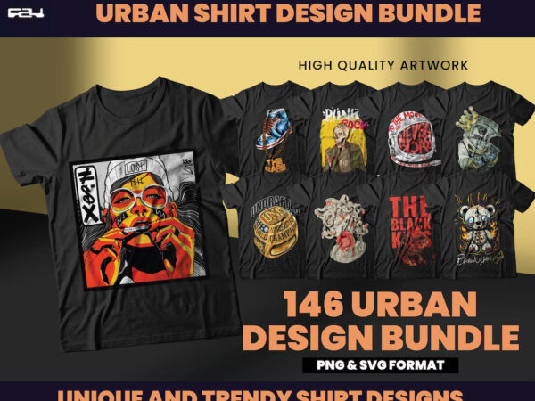 146 urban streetwear designs, t-shirt design bundle, streetwear designs, aesthetic design, urban shirt designs, graphics shirt, dtf, dtg