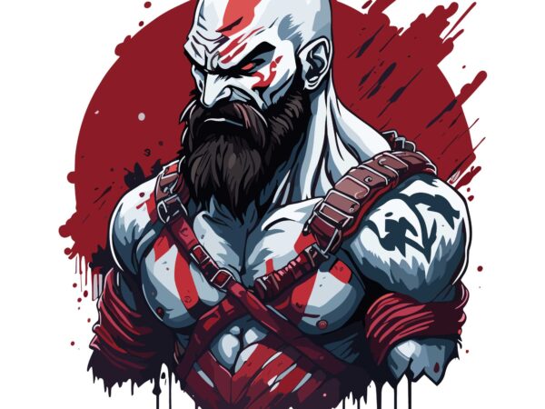 Kratos god of war t shirt vector art