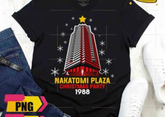 Nakatomi Plaza Christmas Party 1988 Christmas Town Tree PNG Design Shirt