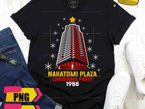 Nakatomi plaza christmas party 1988 christmas town tree png design shirt