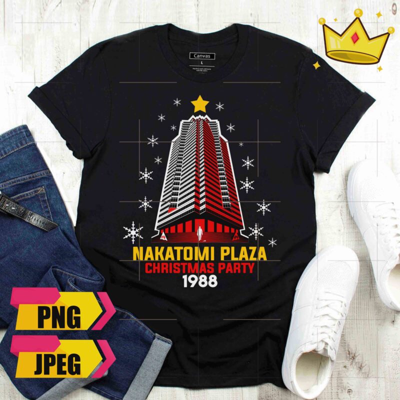 Nakatomi Plaza Christmas Party 1988 Christmas Town Tree PNG Design Shirt