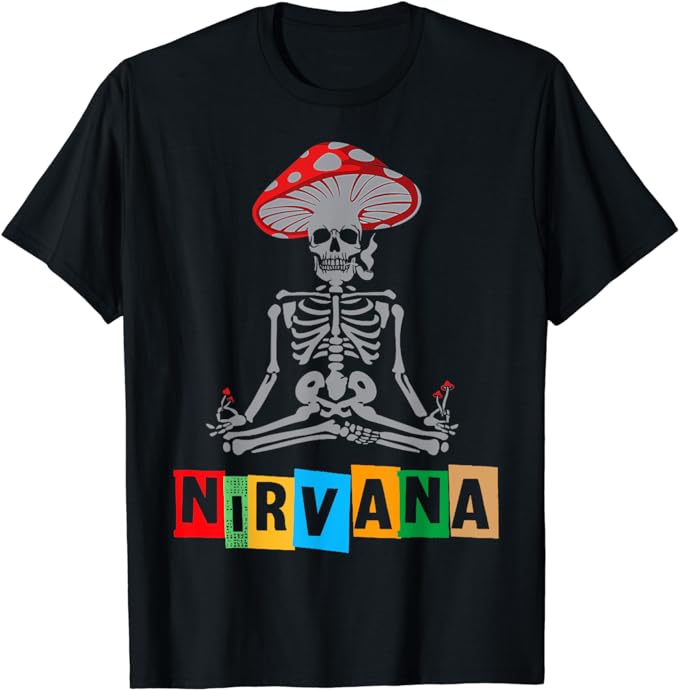 nirvana skeleton yoga meditation T-Shirt
