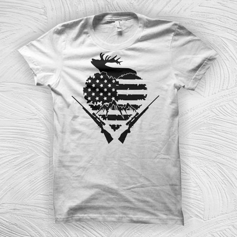 love american flag hunting t shirt design, Distress USA Flag Deer Hunting T Shirt Design, hunting svg, hunting t shirt design for sale