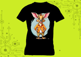 Pocket-Sized Rabbit Elegance in Clipart meticulously crafted for Print on Demand websites t shirt illustration