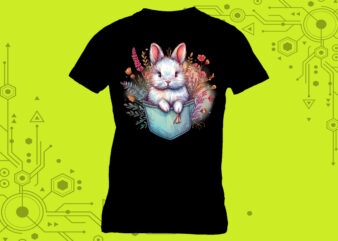 Rabbit Clipart Treasures, expertly crafted for Print on Demand websites t shirt design online